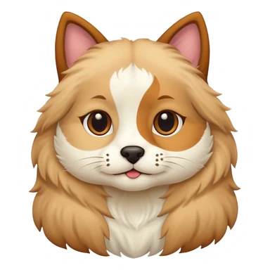 half cat half dog, split down the middle, cute sticker