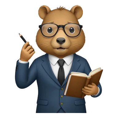 capybara reading in suit sticker
