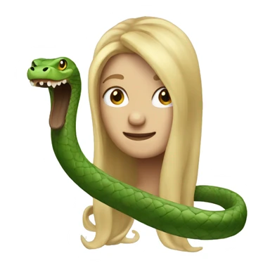 Snake with long blond hair  sticker