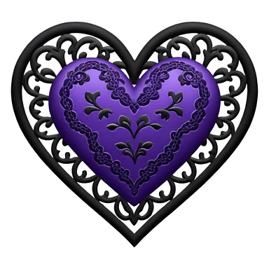 black and purple lace heart sticker
