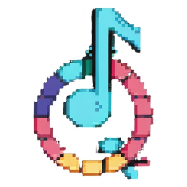 TikTok logo with musical note design sticker