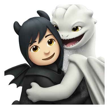 Toothless cuddle with white toothless sticker