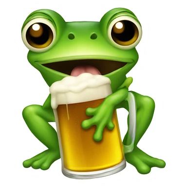 Frog with beer sticker
