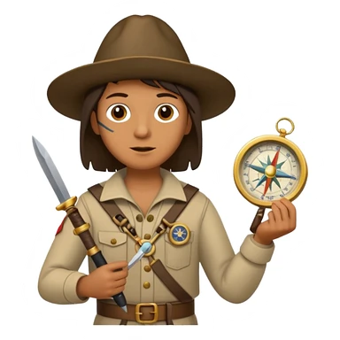 Columbus with compas and knife sticker