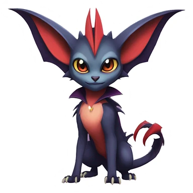  Kawaii Edgy Cool Vampiric Beautiful Noivern-Nargacuga-Litten with big Bat Ears full body sticker