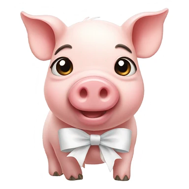 Cute pig with a white bow  sticker
