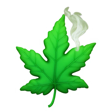 Green leaf melting with smoke sticker