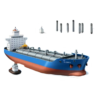 Seaport with a tanker in PNG format sticker