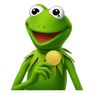 Kermit with a token sticker