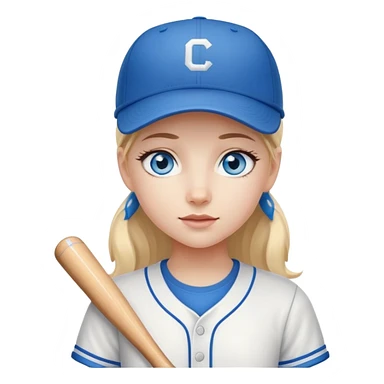 girl with blue eyes in baseball cap portrait sticker