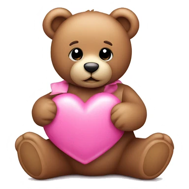 Teddy bear holding pink  sticker