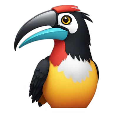 Aggressive and multi color tucan  sticker
