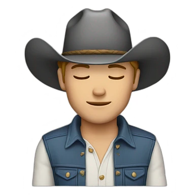 White male cowboys embracing eyes closed sticker