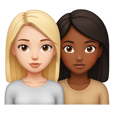 Black girl white girl best friends sticker