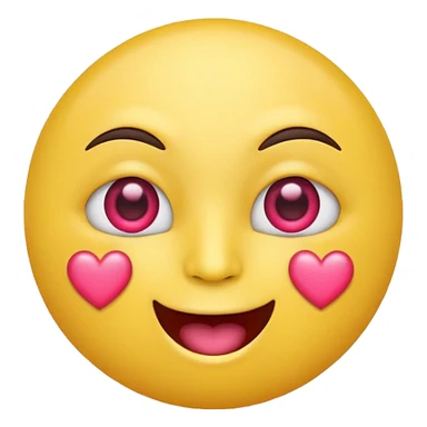 Emoji carita amarillo con ojos de corazones rosa  sticker
