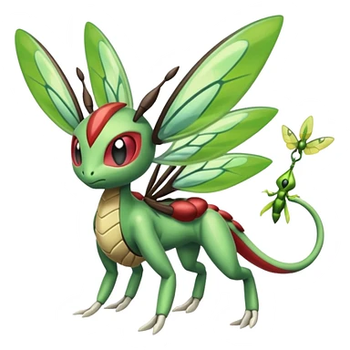 Meloetta-Beedrill-Flygon-Scyther-Celebi-fusion sticker