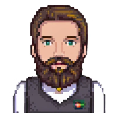 80s Man with beard sticker