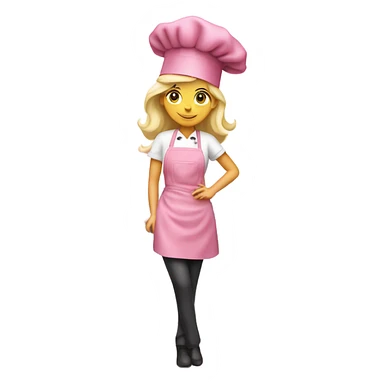 Girly blonde chef with pink aesthetic sticker