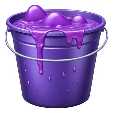 metal bucket overflowing with purple slime sticker