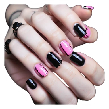 pink gothic nails sticker