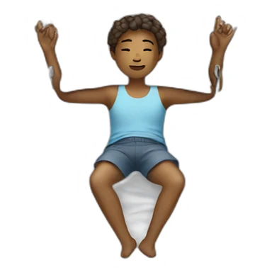 person-on-bed-chains sticker