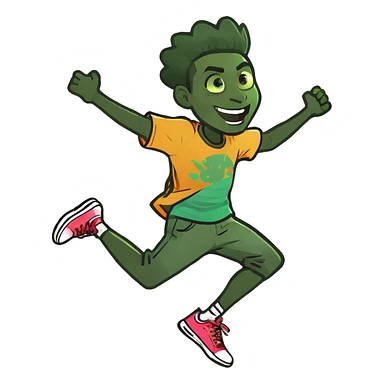 A black person jumping sticker