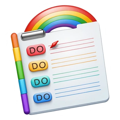 rainbow list of to dos sticker