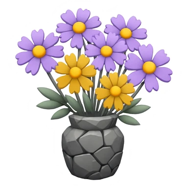 a bouquet made of rock flowers sticker