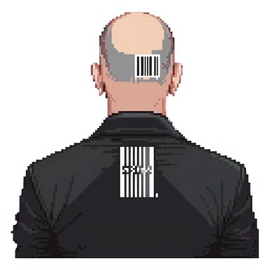 hitman agent 47 with barcode sticker