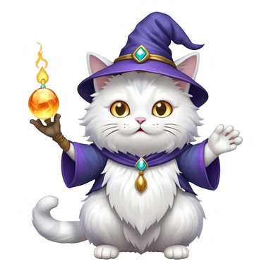 Cat wizard casting a spell sticker