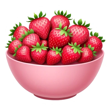 large fancy pastel pink bowl of strawberries sticker