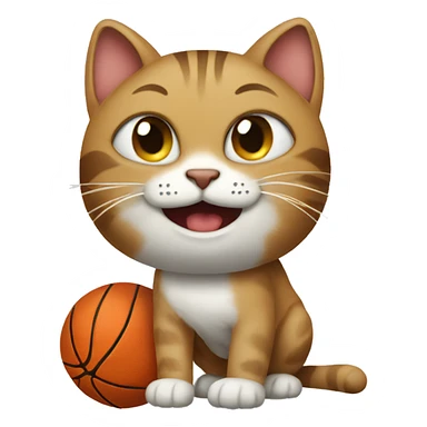 cat playing basketball sticker