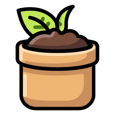 bag of organic compost with leaf symbol sticker