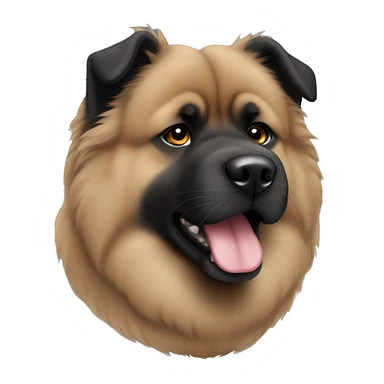 Black chowchow pointy ears sticker