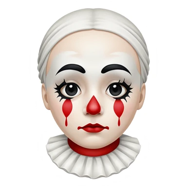 sad pierrot, black tear sticker