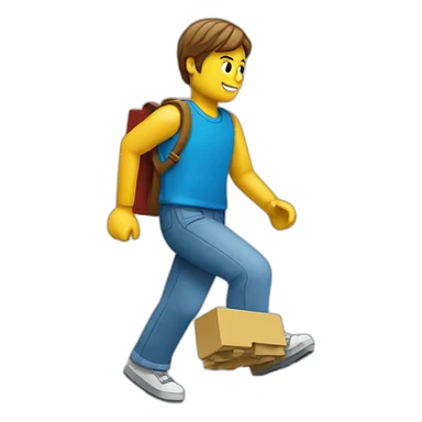 Walking on legos sticker