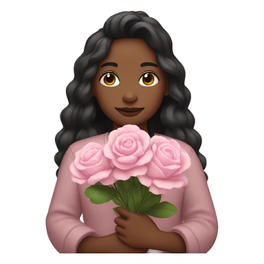 Me holding baby pink flowers  sticker