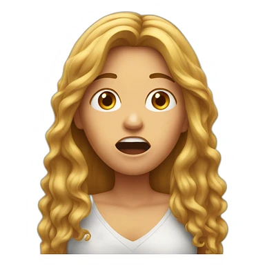 long hair woman in shock sticker
