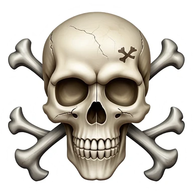 A skull with crossbones, representing death sticker