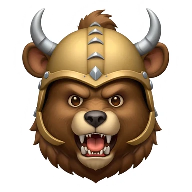 Bear wearing horned helmet growling sticker