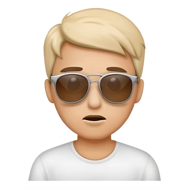 confused person with sunglasses sticker
