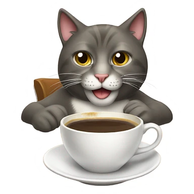 Cat drinking coffee sticker