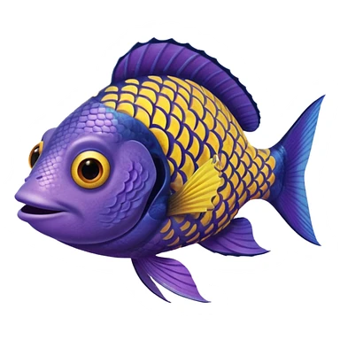 GURGLE FISH FROM FINDING NEMO PURPLE AND YELLOW GRAMMA FISH sticker