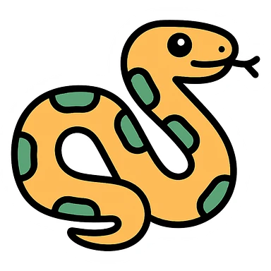 color outline icon of a Titanoboa snake sticker