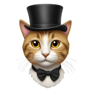 Cat wearing top hat sticker
