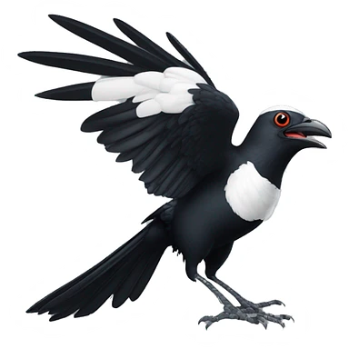 Angry Australian magpie swooping front on in the centre sticker
