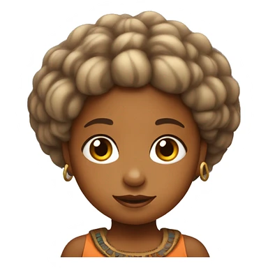 crea emoji de una niña africana prehistorico sticker