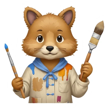 animal as painter sticker