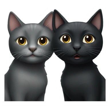 black cat and grey cat sticker