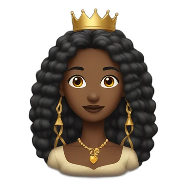 Crown black women with long hair sticker